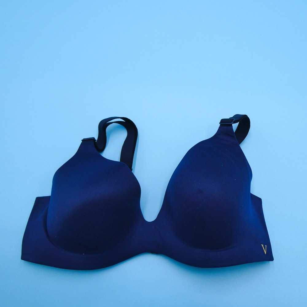 Victoria's Secret Bra Womens 34B T-Shirt Smooth Navy Blue Underwire Microfiber